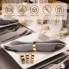 16Pcs Gold Napkin Rings Iron Napkin Ring Holder Semi-Circular Table Napkin DeOrL