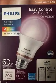 Philips Full Color SMART Wi-Fi LED BULB • Easy Control with App or Voice - NEW