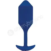 B-Vibe Vibrating Snug Plug XL 6.4&quot; Blue Weighted Silicone Butt Plug