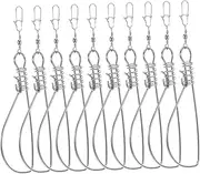 Abaodam 10pcs/kit Lure Stainless Steel Fishing Buckle High Strength Lock Replacement for Portable Fishing Gear Accessories