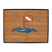 Ow Diving Flag Waves - Funny Novelty Doormat Man Cave Floor mat