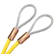 1/4" COATED GALVANIZED STEEL CABLE COPPER SLEEVE, 12-150in (Yellow)