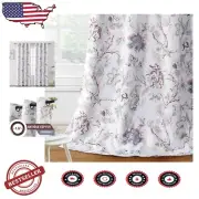 Traditional Terracotta and Blue Floral Blackout Curtains 96” - Set of 2 Panels