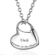 DOTUIARG Stainless Steel Funeral Cremation Heart Forever in My Heart Pendant Keepsake Urn Necklace for Ashes Memorial Jewelry Mementos