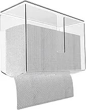 Acrylic Tissue Box Holder Automatic Paper Towel Dispenser Wall Mount Paper Towel Holder Clear Tissue Box Wall Mounted Tissue Dispenser with Dustproof Lid Large Capacity Toilet Paper Dispenser