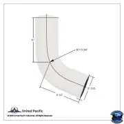 UNITED PACIFIC CHROME 68 DEGREE ANGLED EXHAUST ELBOWS FOR PETERBILT 359 #49958