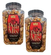 2 Packs Utz Pub Mix Barrels A Savory Blend of Crunchy Snacks 44 OZ Each Pack
