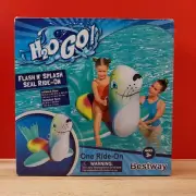 Bestway H20 Go Flash N' Splash Seal Ride-On Inflatable Pool Float 55x43x36 In.