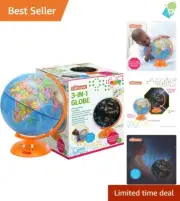Durable Light-Up Globe & Night Lamp Projector for Imaginative Kids Ages 8-13