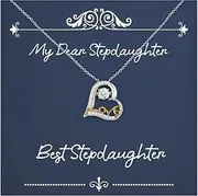Beautiful Stepdaughter Gifts, Best Stepdaughter, Sarcastic Love Dancing Necklace For Daughter From Mom, Hilarious, Funny dance, Dance moves, Couples dancing, Silly, Goofy, Jokes, Humor, Sterling Silver, Cubic Zirconia