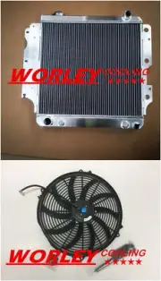 QLD-3ROW RADIATOR & FAN FOR 1987 1988 1989 1990 JEEP WRANGLER 4.2L L6 LHD LEFT