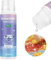 NAIMOER Diamond Art Sealer 120ML, DIY Glue With Sponge Head, 5D Kits Conserver Accessories, Permanent Hold Shine Effect for Art