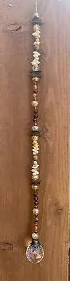 LARGE CUSTOM MADE CRYSTAL SEAGLASS AND SEASHELL SUN CATCHER MOBILE