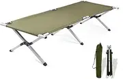 Hamtchie Outdoor Ultra Light Aluminum Alloy Camping Bed, Camping Folding Marching Bed, Portable Folding Bed, Folding Camping Bed(ArmyGreen)