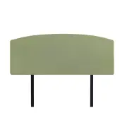 Linen Fabric Queen Bed Curved Headboard Bedhead - Olive Green