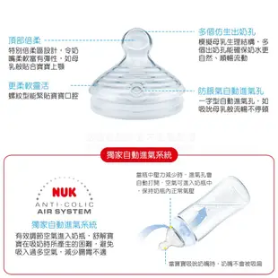 德國NUK-自然母感PP奶瓶260ml-附2號中圓洞矽膠奶嘴6m+