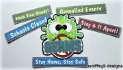 ELITE4U GERM QUARANTINE premade paper piecing scrapbook diecut piece page album