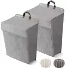 Wall Hanging Laundry Basket, Collapsible Laundry Hamper with Handle & Laundry...