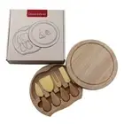 NNEDSZ Gold Premium Wooden Cheese Board Set with Knives - Perfect for Entertaini