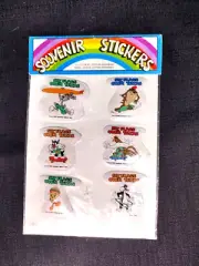 Retro Looney Tunes Six Flags over Texas Puffy Stickers Bugs Bunny Taz TweetyBird