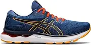 [ASICS] Men's Gel-Nimbus 24 Running Shoes, 8, Midnight Blue/Citrus