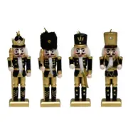 4pcs Christmas Nutcrackers Traditional Soldier King Puppet Doll Christmas Decors