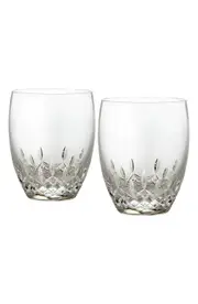 Waterford Lismore Essence Set of 2 Lead Crystal Double Old-Fashioned Glasses