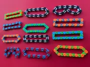 12 Pack 24 Links Wacky Tracks Snap and Click Fidget Toys Finger Sensory Toys New