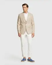 Blake Linen Cotton Checked Blazer