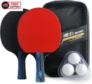Training Table Tennis/Ping Pong Set - 2 Premium Paddles/Rackets/Bats, 3 Balls an