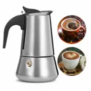 Moka Italian Coffee Maker Pot Stainless Steel Stovetop Espresso Induction Cooker