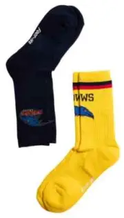 Adelaide Crows AFL Adults Sports Crew Logo 2 Pack Socks
