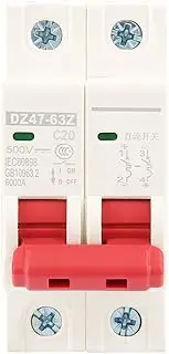 2P DC 500V 20A Mini Circuit Breaker, Overload Protection, Short Circuit Protection, High Breaking Capacity, with Flame-Retardant Housing, Quick Response, for DC Circuit or