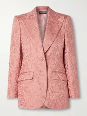 [Dolce & Gabbana] Dolce & Gabbana - Turlington Cloqué Blazer - Pink - IT42 IT 42 Pink