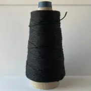 5-ply Black unwaxed LINEN lacing cord thread: rug braid weave twine warp 240yd