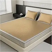 Cooling Bamboo Sleeping Pad with 2 Pillowcases, 5D Breathable Mesh,Elastic Band Design Machine-Washable and Foldable Summer Bed Mat for Dormitory Home Use and Travel