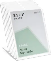 Clear Sign Holders, Table Top, Plastic Display Stand, for Menu, Flyers, Document