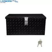 20" x12" x9.5" Black Aluminum Cuboid Diamond Plate Tool Box For Pickup Truck RV