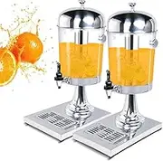 Juice Dispenser 8L Drink Dispenser with Tap & Ice Chamber, Commercial Drinks Dispenser Warm/Cold Beverage Dispenser for Tea Lemonade Coffee(2 Pack)