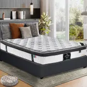 SINGLE Mattress Euro and Pillow Top Pocket 9 Zone Spring Latex Memory Foam 34CM