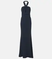 [Elie Saab] Elie Saab Halterneck cady gown AU 18 blue
