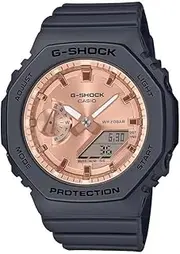 [Casio] G-Shock GMAS2100MD-1A S-Series Digital-Analogue Black Strap Unisex Watch, Rose Gold Dial, 46.2 × 42.9 × 11.2 mm Size