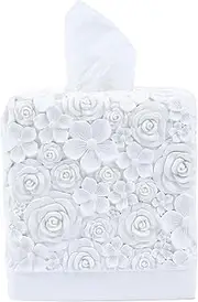 Hymmah Modern Square Tissue Box Cover Holder,Bathroom Accessories Decor Unique Design Tissue Box Cover for Bathroom Vanity Counter Tops Also Great for Bedrooms and Living Rooms