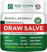 Amish Origins Draw Salve–2 oz, Authentic Amish Formula,Natural Powerful Salve, Provides Relief from Topical Pain and Irritations, Splinters, Sores, Bee Stings,Foreign Objects Embedded in The Skin.