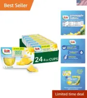 Refreshing 100% Juice Pineapple Tidbits - 24 Gluten-Free Cups for Kids & Adults