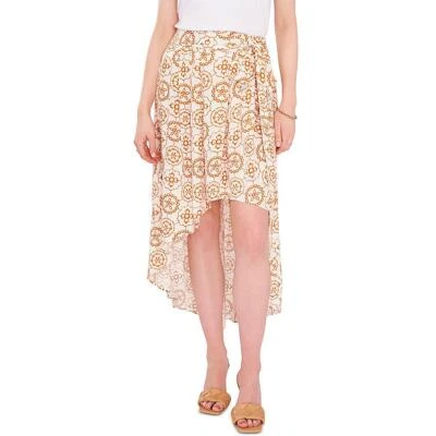 Vince Camuto Womens Ivory A-Symmetrical Printed L High-Low M BHFO 9934
