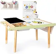 LOL-FUN Kids Sensory Table with Storage Bins and Pegboard Kit, Toddlers Activity Table for Preschool Sand and Water Play, Drawing Desk with Blackboard Whiteboard