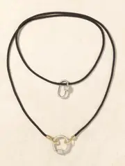 [Marla Aaron] Marla Aaron - The String Project 18-karat White Gold, 14-karat Yellow Gold, Cord And Diamond Necklace - One size One size Gold
