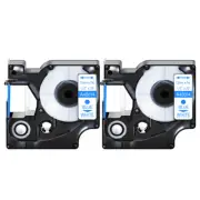 2PK Blue on White Fits DYMO D1 45014 LabelManager 100 200 Label 0.47" Tape 12mm