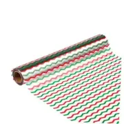 100ft Christmas Cellophane Wrap Roll 16" x 100ft Red & Green Stripes